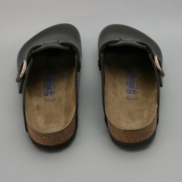 Birkenstock 43 Men\'s 10 R Boston Dark Brown Leather Mules Slides Slip-on Clogs main image 5